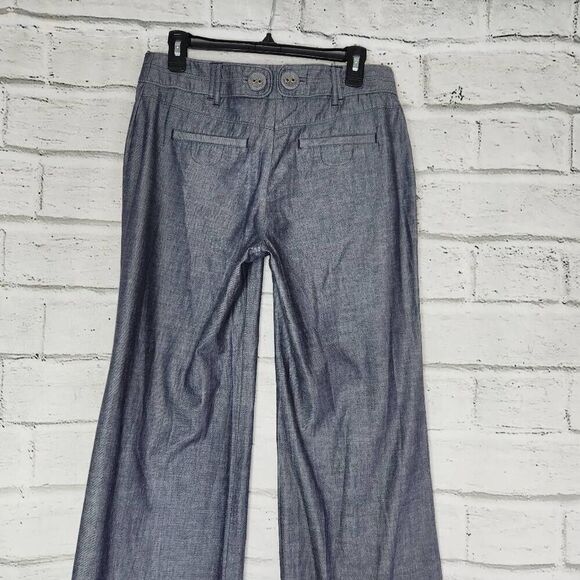Elevenses Womens Gray Cotton Textured Wide Leg Pants Size 6 - Picture 7 of 12